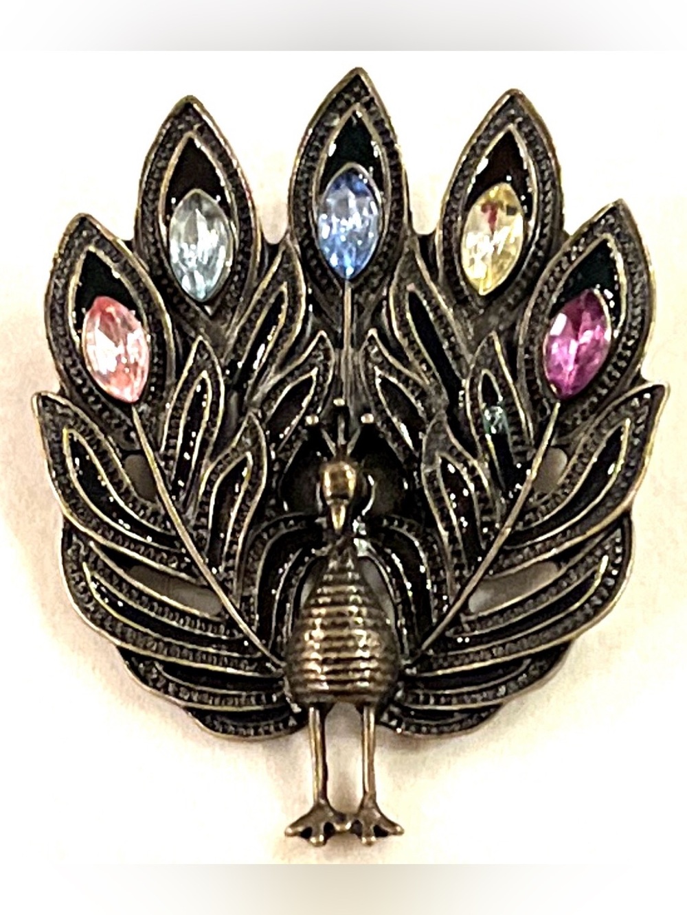 Multicolor Crystal Peacock Brooch - Decorative Women’s Pin